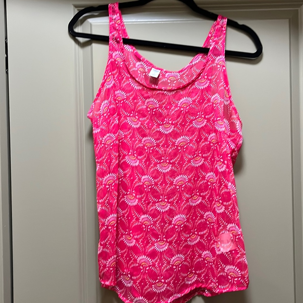 Sheer pink old navy tank top